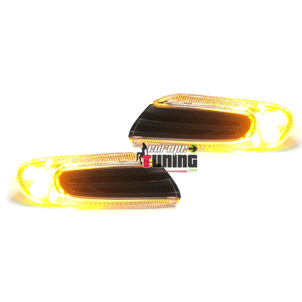 REPETITEURS - CLIGNOTANTS D'AILES NOIRS ET CHROME A LED MINI COOPER F56 (04561)