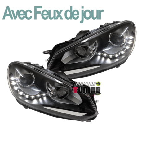 PHARES DIURNES DRL NOIRS GOLF 6 (03759)