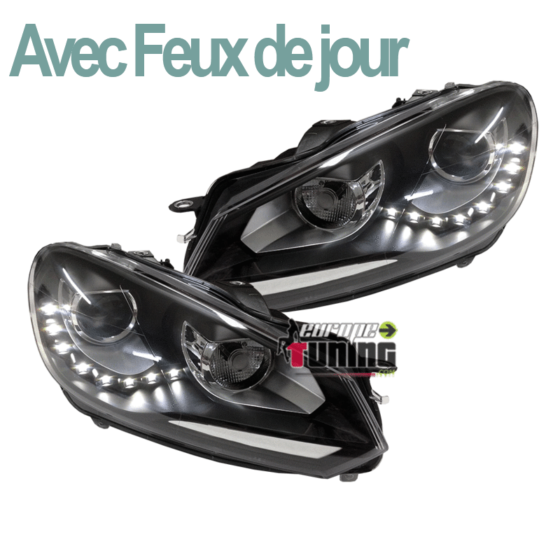 PHARES DIURNES DRL NOIRS GOLF 6 (03759)