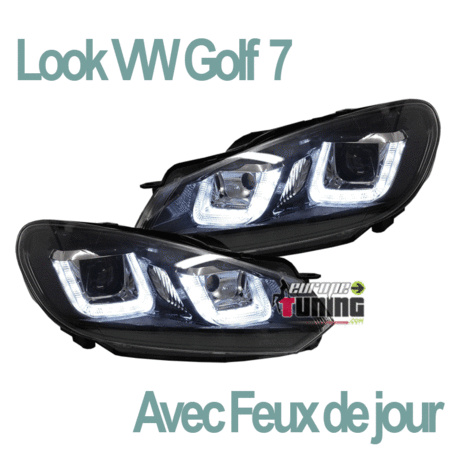 PHARES DIURNES DRL NOIRS GOLF 6 (03968)
