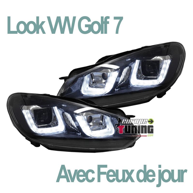 PHARES DIURNES DRL NOIRS GOLF 6 (03968)