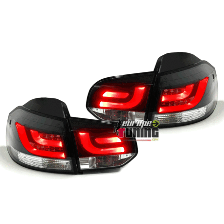 FEUX NOIRS PACK SPORT A LED AVEC TUBES CELIS POUR VW VOLKSWAGEN GOLF 6 (05454)